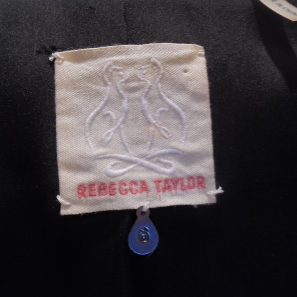 REBECCA TAYLOR Moto Biker Quilted Twill Casual Leather Zip Black Jacket 6 Medium - Picture 7 of 8